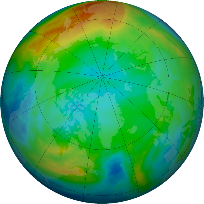 Arctic ozone map for 15 December 1985